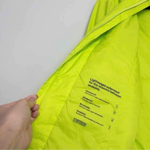 NWT Rains Padded Nylon Jacket S Digital Lime Waterproof Unisex Neon Insulated - Picture 9 of 16